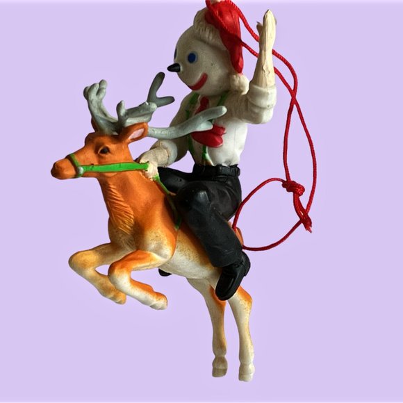 Vtg Jack In The Box Kids Meal Christmas Tree Ornament's Jack Reindeer & Snowman - Picture 2 of 8